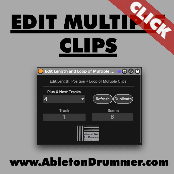 Edit length and loops of multiple clips in Ableton.