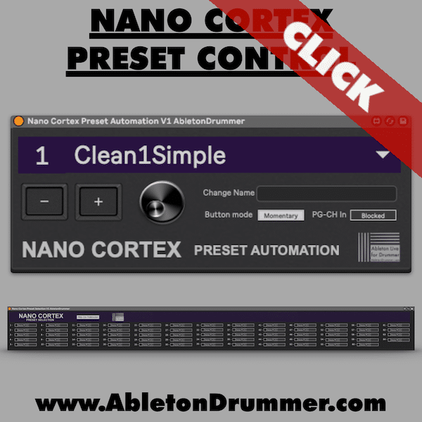 Nano Cortex Preset Changes via Ableton Live