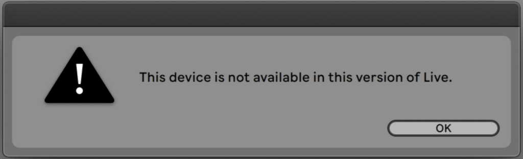 Error message Ableton