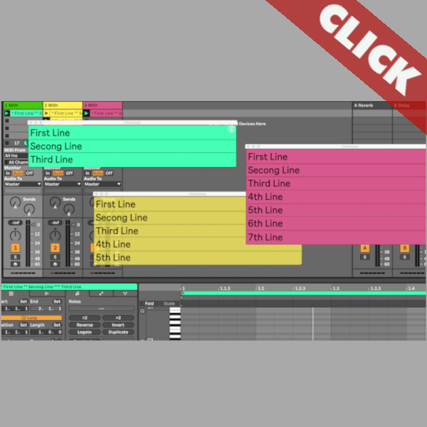 Text Notes with multiple lines in ableton live's session view