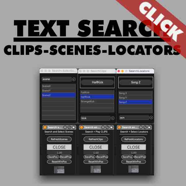 Clip Search, Scene Search and Locator Search in Ableton Live