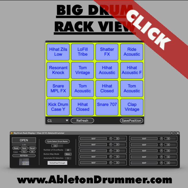 Big Drum Rack View + Display for Ableton Live